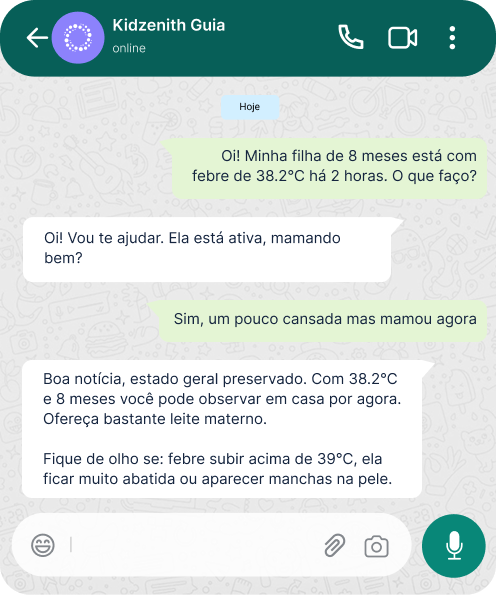 Conversa no WhatsApp com a Kidzenith Guia